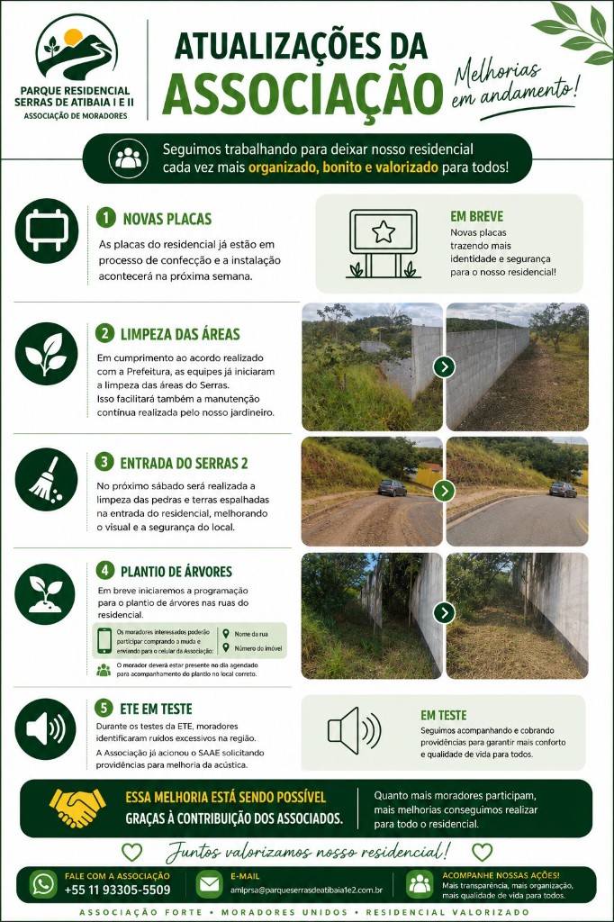 Atualizações da Associação: melhorias em andamento no loteamento